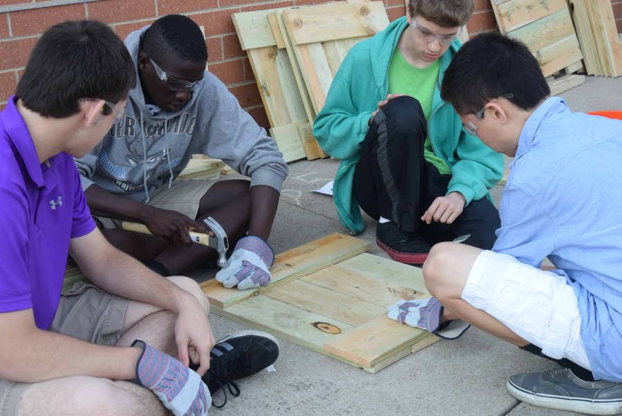 Classes work to construct new outdoor classroom