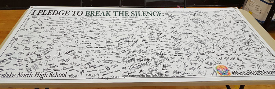 This is the banner signed by all of the students pledging to break the silence about mental illness.
