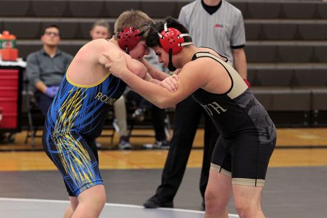 The wrestling team competes at State