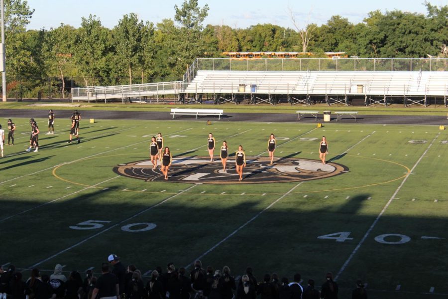 Dance+team+performs+at+beginning+at+the+scrimmage.