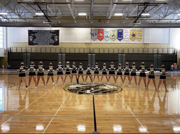 The cheer team competed virtually in all of their competitions. They placed 13th in the State competition.