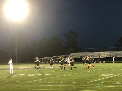 The varsity boys soccer team won against Antioch Community High School with a score of 2-1.
