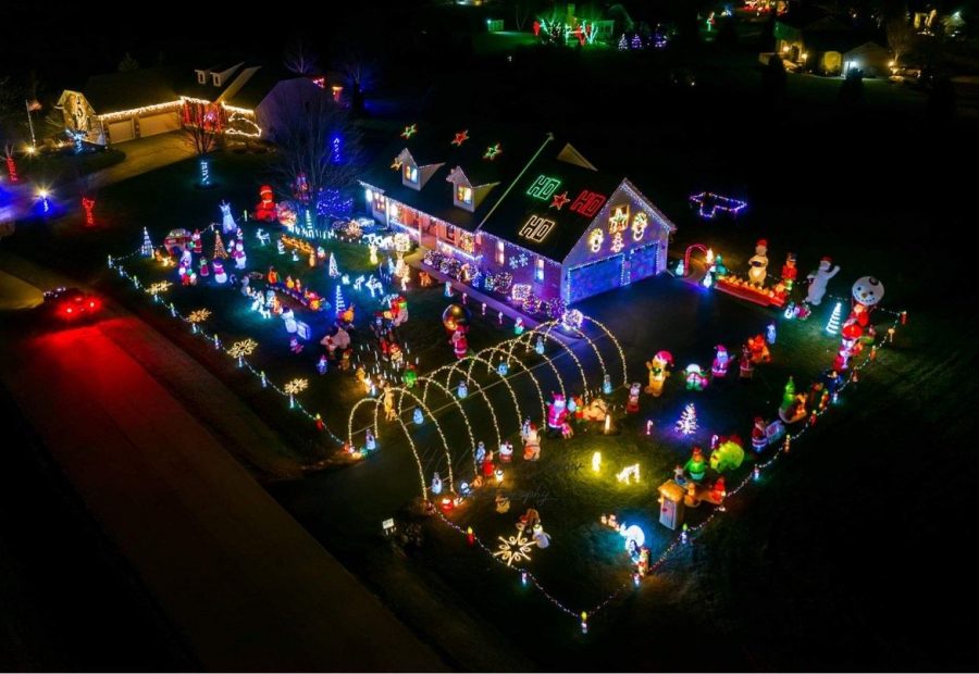 Chris Houget’s house decked out during the holidays.