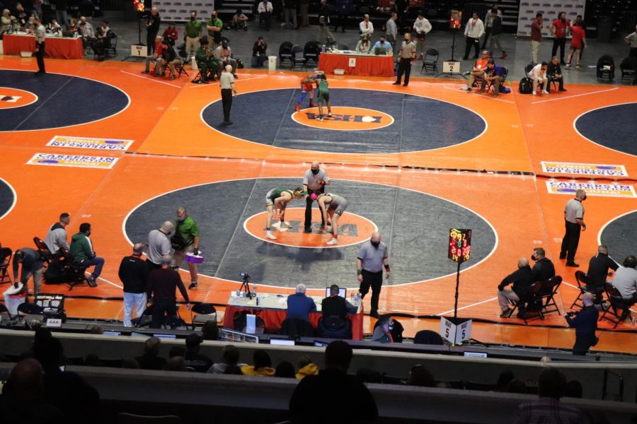 Senior Connor Kozanecki competed at the state wrestling tournament at the University of Illinois.