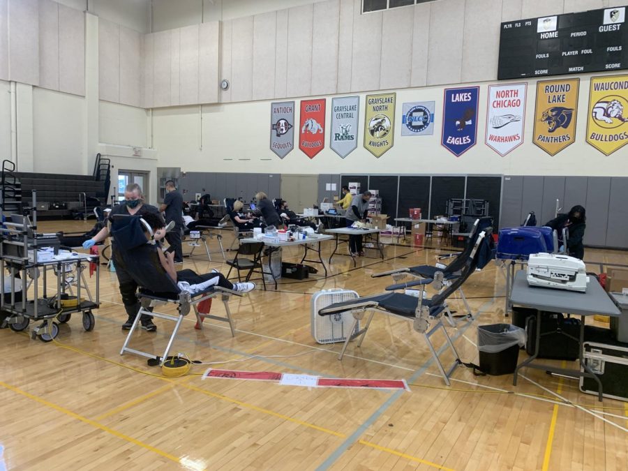 The blood drive was held in the small gym on March 1.