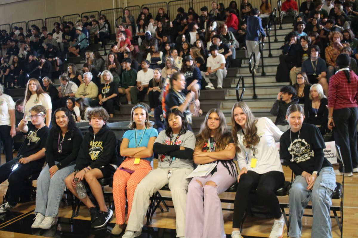 The senior Golden Knight nominees sat together during the pep rally before the winners were announced.